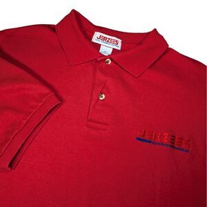 Vintage Jerzees American Active Wear Mens Polo XL Red Blue USA‎ Generic Employee